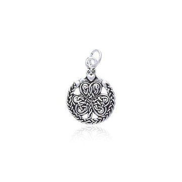 Celtic Shamrock & Irish Claddagh Silver Charm TC1082 - Jewelry